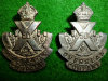 7-50, 50th Gordon Highlanders Overseas Infantry Draft Officer's Toned Silver Collar Badge Pair